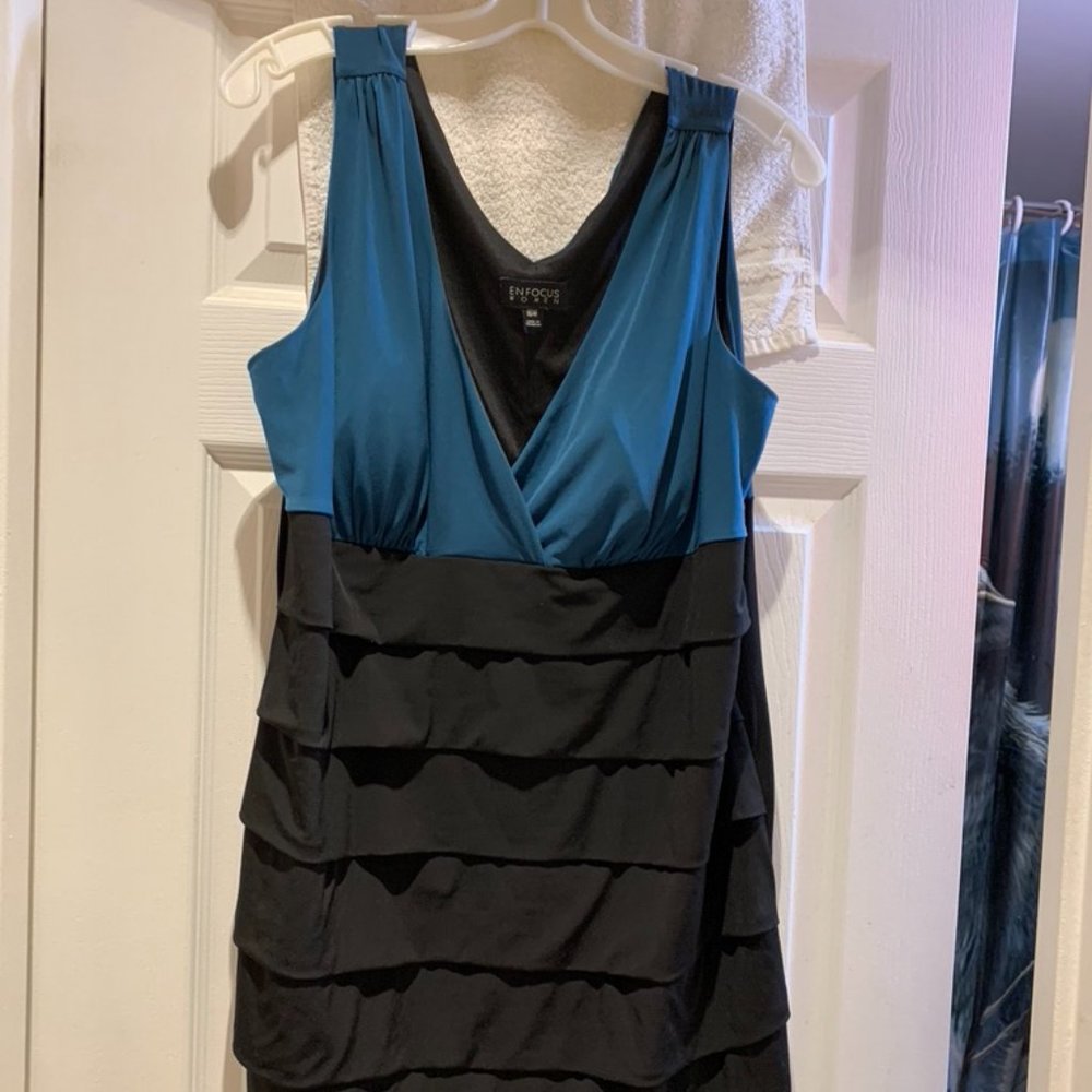 COPY - Gorgeous Black and Blue work/party dress